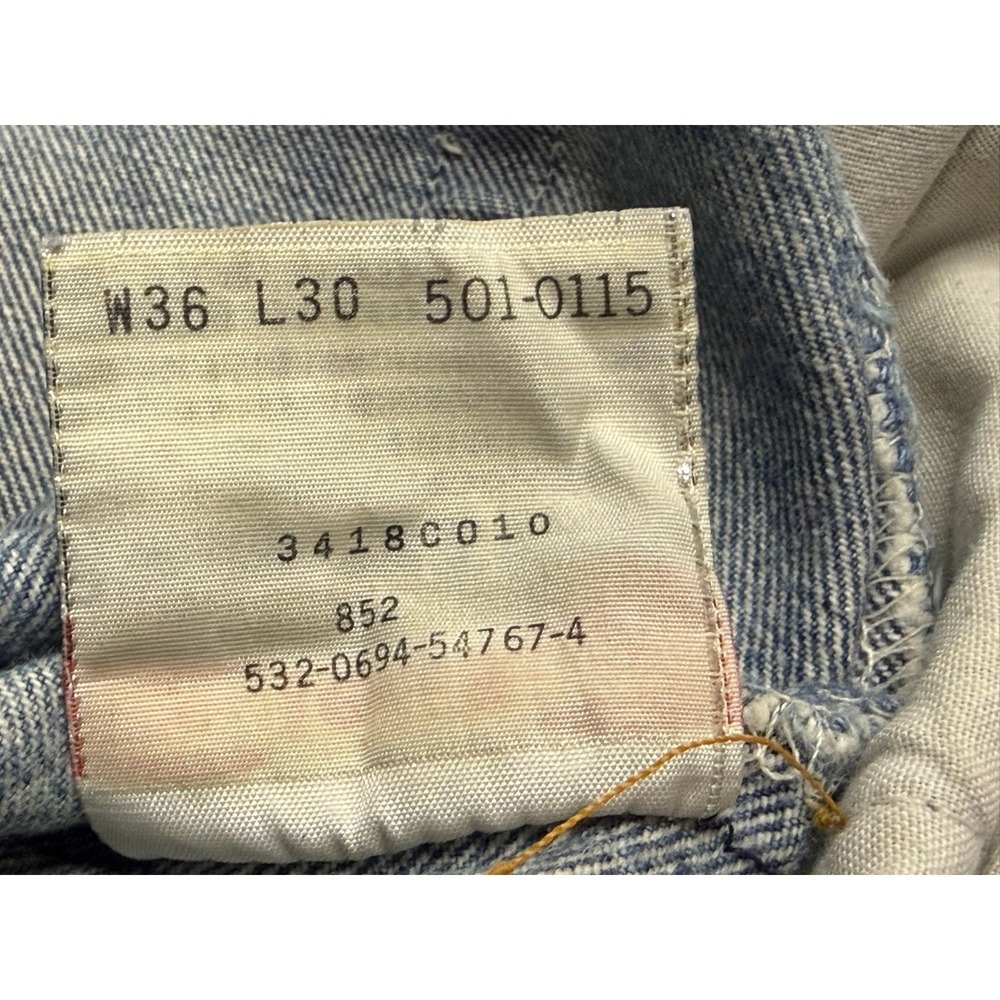 Vintage Levi's 501 Jeans USA W36 L30 Distressed Button Fly Straight Leg Grunge - Picture 16 of 16